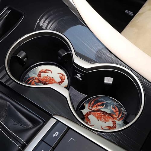 Portavasos para carro 2 piezas diseño Cangrejo rojo 2.6" miniatura 7