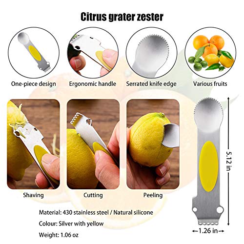 Family Fruit Tools Set,Stainless Steel Kitchen Gadget,Cutter/Slicer/Corer/Peeler/Planer/Grater/Pitter/Divider/Zester/Remover,Pineapples/Apple/Avocado/Strawberry/Lemon/Citrus/Orange/Pitaya/Mango(9Pcs) #TOP3