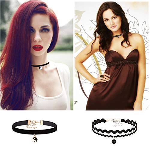 K&Q 52 PCS Choker Necklace, Classic Gothic Black Cute Lace Velvet Collar Choker Necklace Set 5