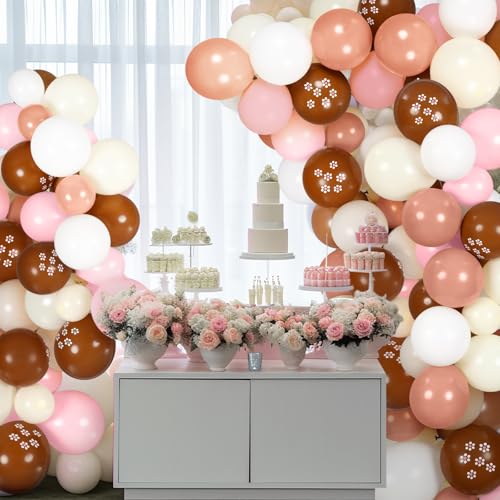 Image of 131 Pcs Cielito Lindo Party Decoration Platos De Barro Fiesta Balloons Arch Kit Backdrop Mexican Talavera Party Decorations for Wedding Birthday Baby Shower Bridal Engagement Photo Supplies(Pink)
