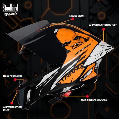 Image of Steelbird SBA-20 Strange ISI Certified Flip-Up Helmet for Men and Women