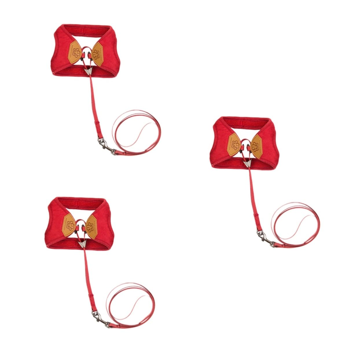 Milisten 3piezas Arnés De Gato y Perro Mediano Correa De Tracción Diseño Minimalista para Uso Cómodo y Seguro Color Rojo Oscuro