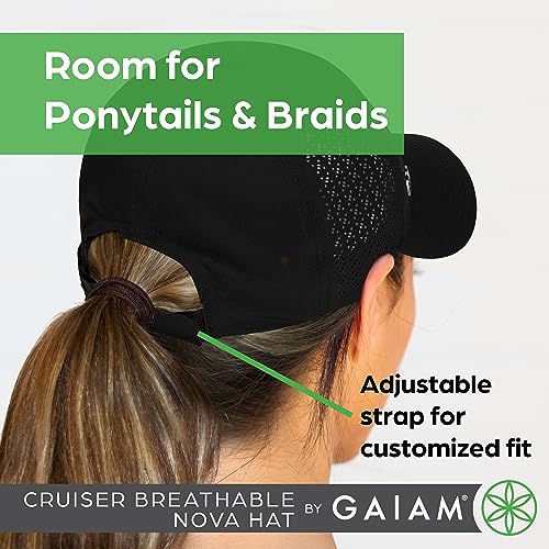 Image of Gaiam Cruiser Breathable Baseball Cap, Ponytail, Women | Lightweight & Breathable | Ponytail Hole | Adjustable Fit | Running, Hiking & Workouts | Women's Cap
