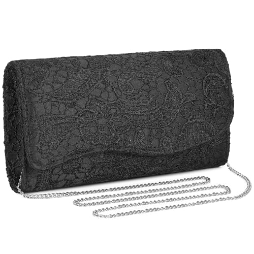Image of UBORSE Evening Bag Lace Clutch Purse for Women Formal Elegant Envelope Wedding Party Cocktail Crossbody Shoulder Bag
