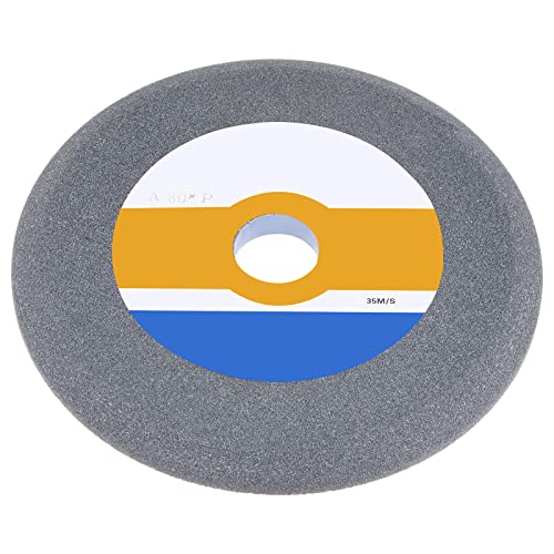 Image of sourcing map Bench Grinding Grinding Wheel 200mm x 32mm 8 Inch 80 Grit 0.5" Thickness 1-1/4 Inch Arbor Aluminum Oxide Grinding Wheel Grinding and Cutting Grinder Wheel for Cars Machinery, Grey