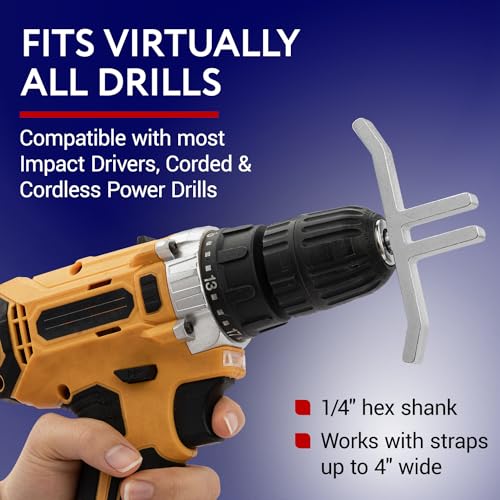 Impresa Ratchet Strap Winder for Drill - Steel Drill Strap Rollers for Flatbeds, Trucker Straps & Trailer Winch Straps - Fits Impact Drivers - for Up to 4 Inch - Image 2