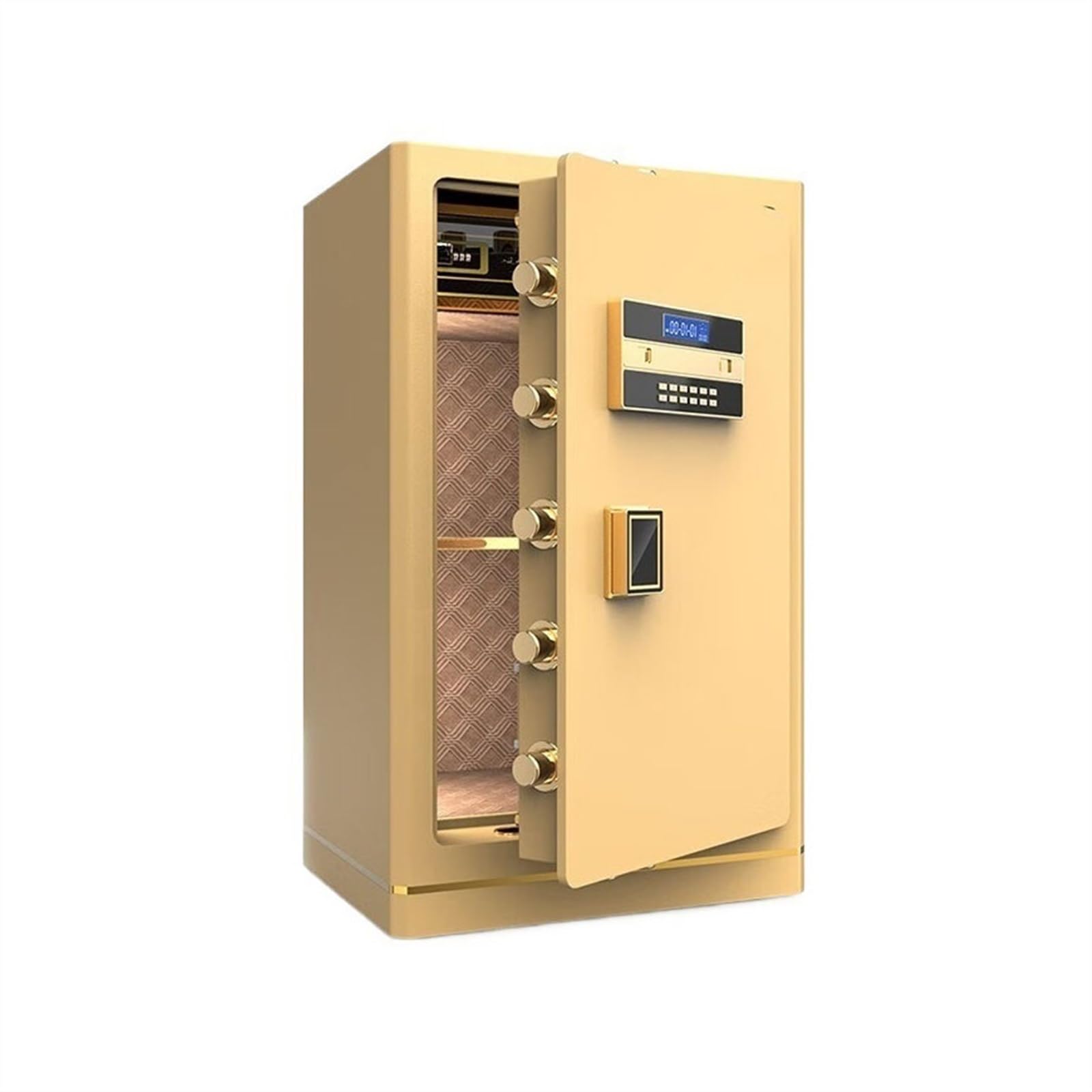 Cassetta di Sicurezza Home Office Porta singola Cassaforte for grandi spazi Cassetta di sicurezza multistrato regolabile Cassette di sicurezza con password in acciaio anti-scasso for impronte digitali