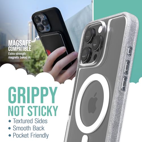 Image of Smartish iPhone 16 Pro Max Magnetic Case - Gripmunk Compatible with MagSafe [Lightweight + Protective] Slim & Thin Grip Cover with Microfiber Lining for Apple iPhone 16 Pro Max - Clearly Clear