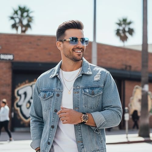 Image of COASION Fashion Rimless Frameless Sunglasses for Women Men Y2k Retro Sun Glasses Square Tinted Glasses