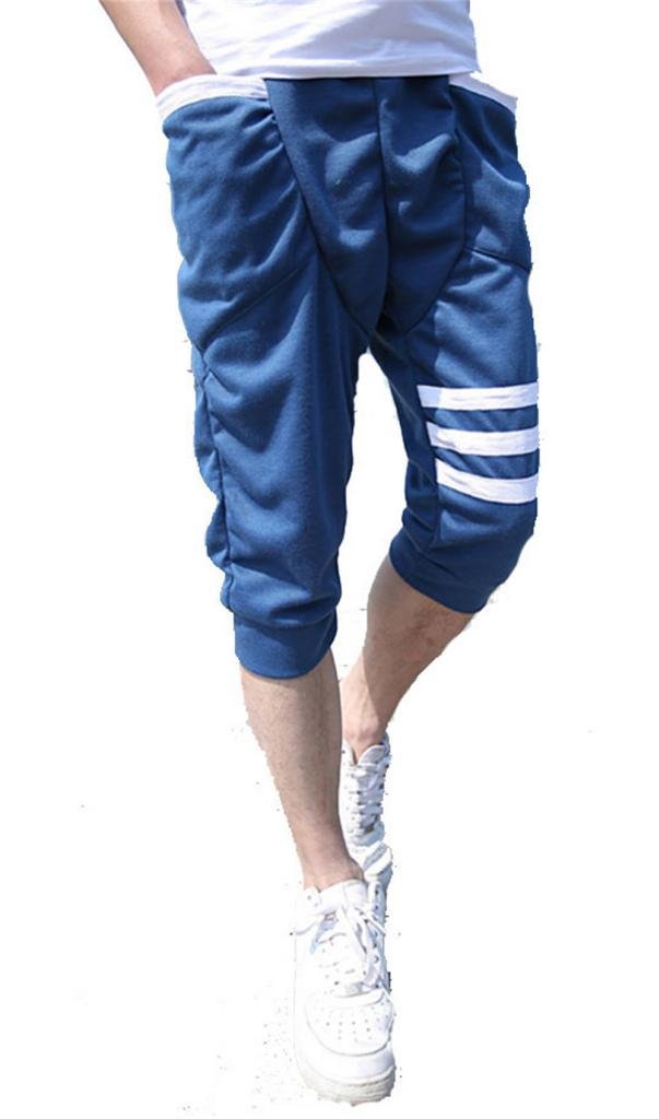 Mens Sport Athletic Baggy Gym Jogger Joggin Pants Shorts Trousers Deep Blue
