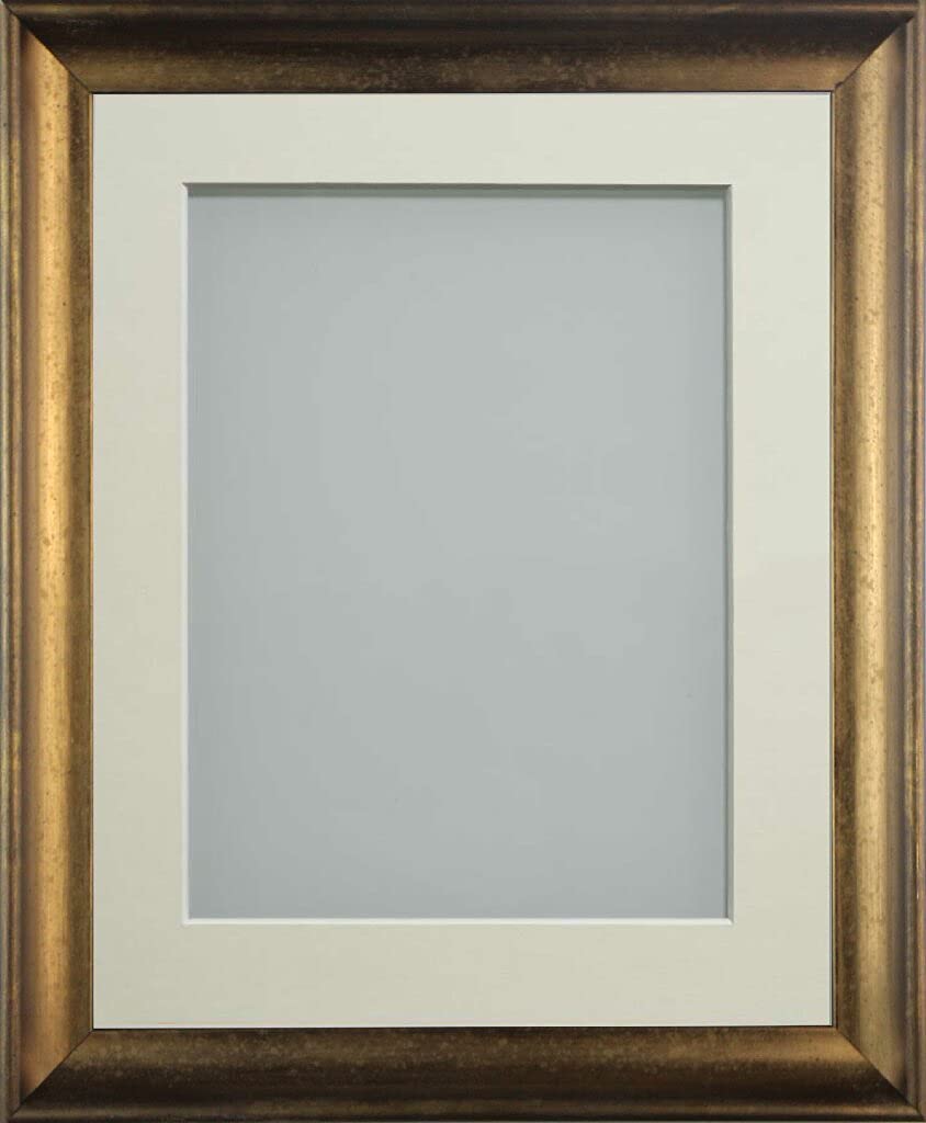 Frame Company Anglesey Range Wooden Burnt Copper A2 Frame With Ivory Mount For Image A3, Fitted with Perspex