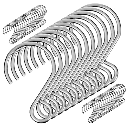 Gatuida S Hooks for Hanging Heavy Duty 100pcs Metal S-Hanging Hooks No Drill Easy to Install for Kitchen Garden