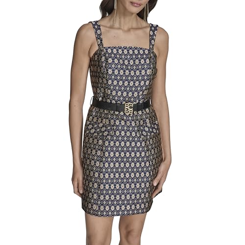 BCBG Women's Sleeveless Square Neck, City Indigo,8