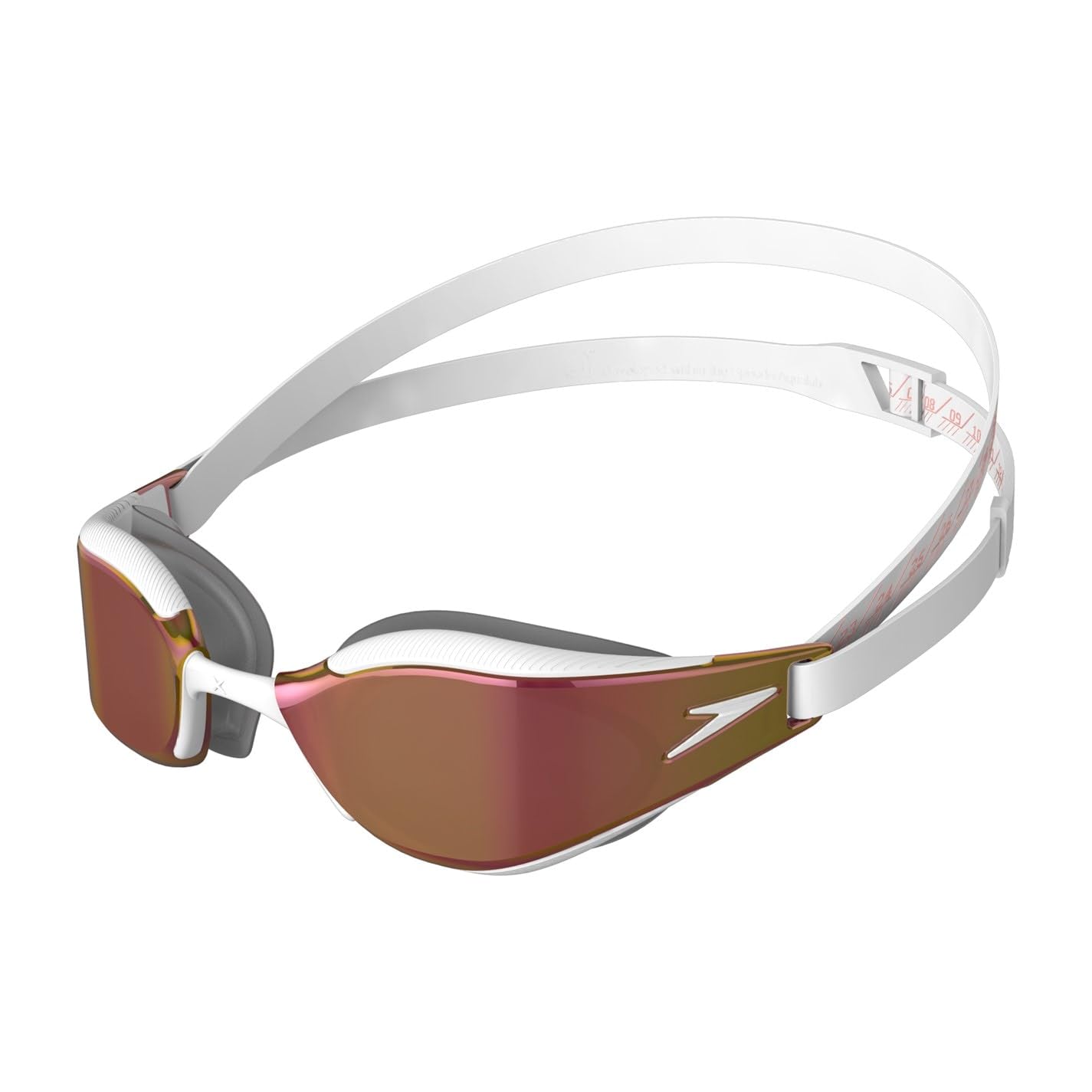 Speedo Adult Unisex Fastskin Hyper Elite Swimming Goggles, White/Oxid Grey/Ros, One Size