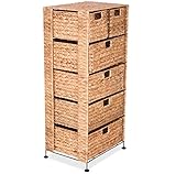 korbregale ikea ✅ FUNKTIONALITÄT - Sehr stabile Korbkommode zur Aufbewahrung und zum Verstauen für mehr Ordnung in Bad Küche Wohnzimmer Kinderzimmer oder Hobbyzimmer - Schwarz lackierter Stahlrahmen mit Geflecht aus Wasserhyazinthe