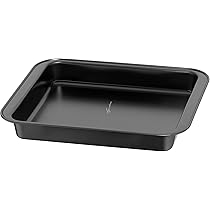 Lagostina Gustosa Rostiera Teglia da Forno Rettangolare in Acciaio Antiaderente per Forno, Nero, 29×23 cm