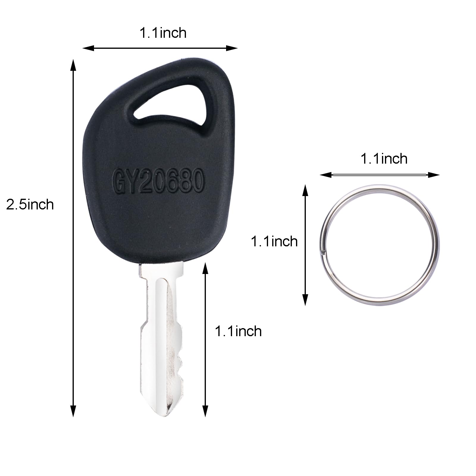 ZLKSKER 2PCS Equipment Keys GY20680 Ignition Keys Replacement for John/Deere Lawn Mower 1026R 2025R 2026R 100 LA LT SST X Series - Image 3