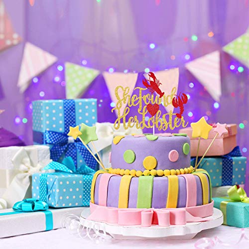 Gold Glitter She Found Her Lobster Cake Topper, Friends Theme Bachelorette, Friends Bridal Shower, Friends Theme Wedding Party Decoration Supplies #TOP3