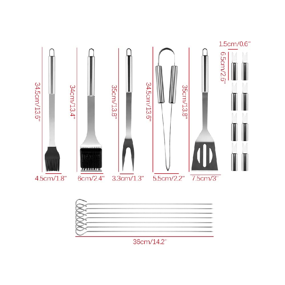 Home BBQ Grill Set di Attrezzi Accessori per Barbecue in Acciaio Inossidabile Set di Posate Attrezzi per Barbecue