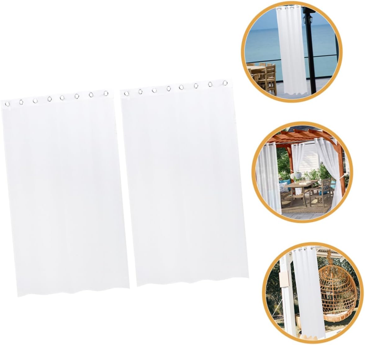 2Pcs Pavilion Curtain Solid Color Decorative Polyester Curtains for Outdoor Privacy Wxlinch for Balconies and Patios