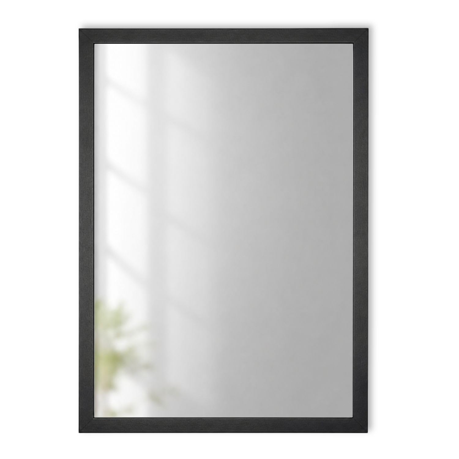 Online-GalleryKing OGK Thirty Wandspiegel 70x125 cm mit Rahmen Schwarz Matt - Echtglas Spiegel verzerrungsfrei mit 30 mm breitem MDF Holzrahmen, handgefertigt in Deutschland