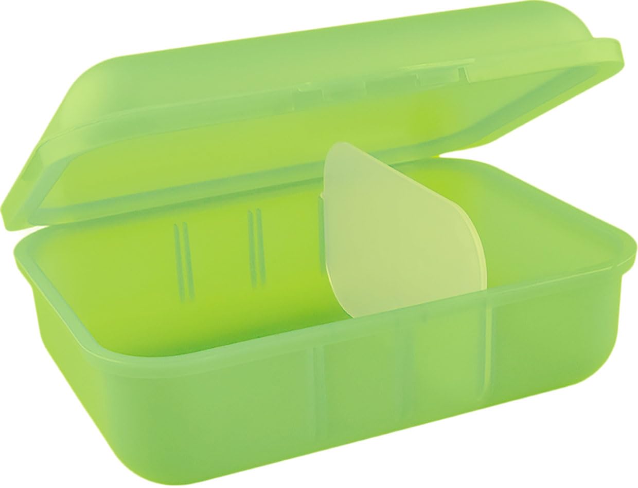 Buchsteiner Click Box High with Inner Dividers | 1 Divider | Lunch Box | Lunch Box | Storage Container | Food Storage Container | Dishwasher Safe (Lemon)