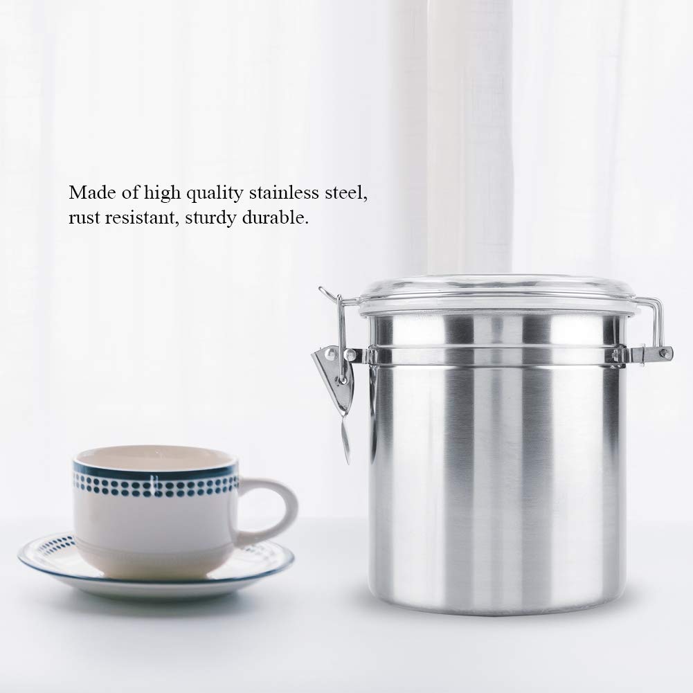 Nimoa Stainless Steel Coffee Container, Stainless Steel Coffee Container Vacuum Sealed Storage Jar for Sugar Tea Bean (1400ml) (L) - Image 3