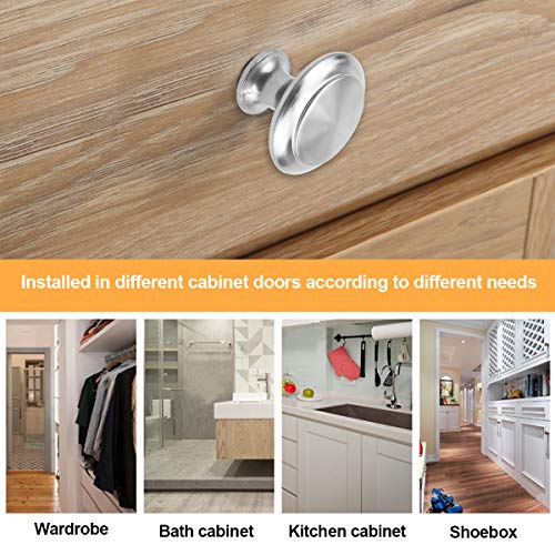 Natuce 12PCS Argento Pomelli per Porta, Ø30mm