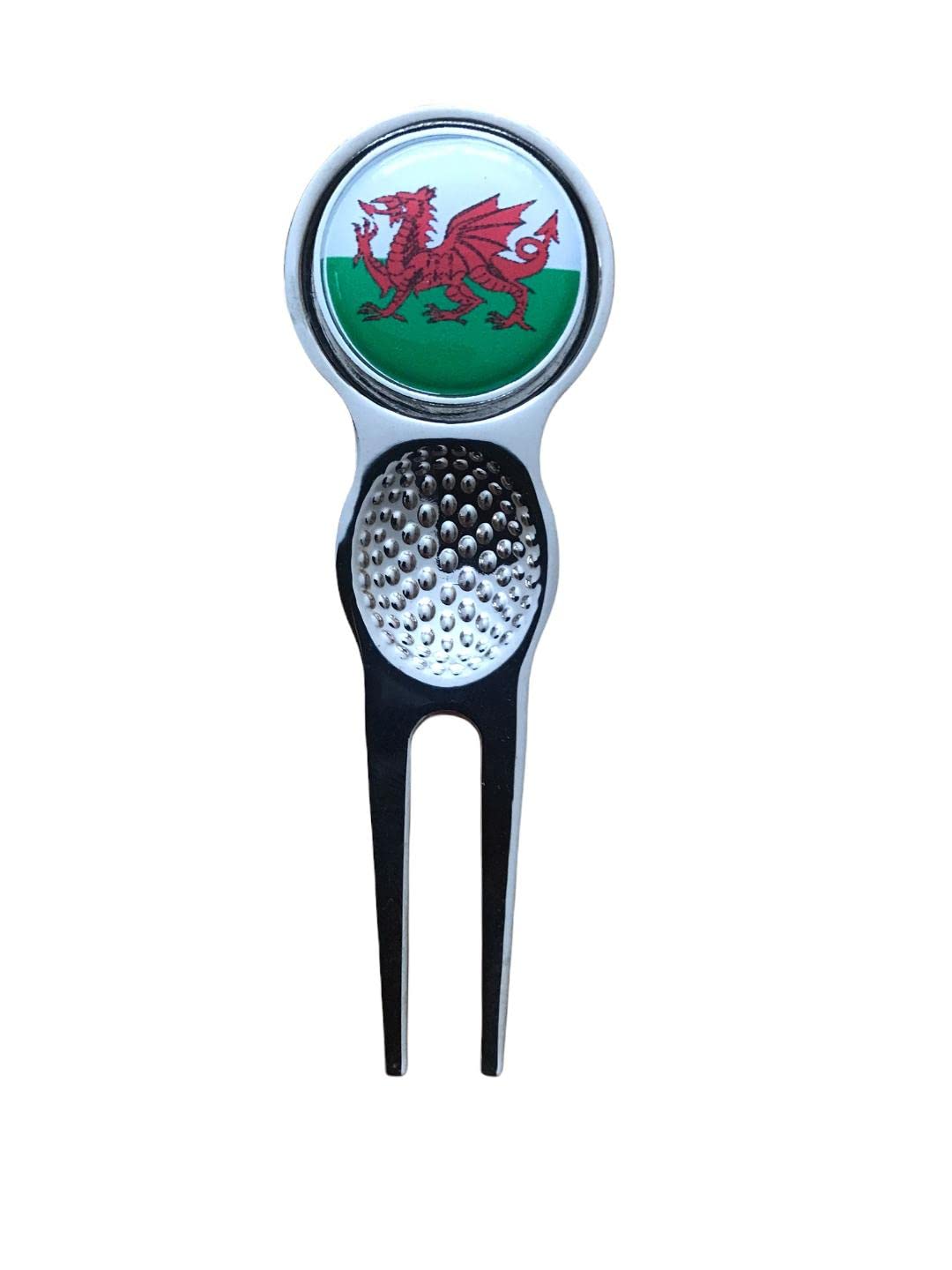 StevePriceGolf WALES GOLF DIVOT TOOL WITH DETACHABLE GOLF BALL MARKER.