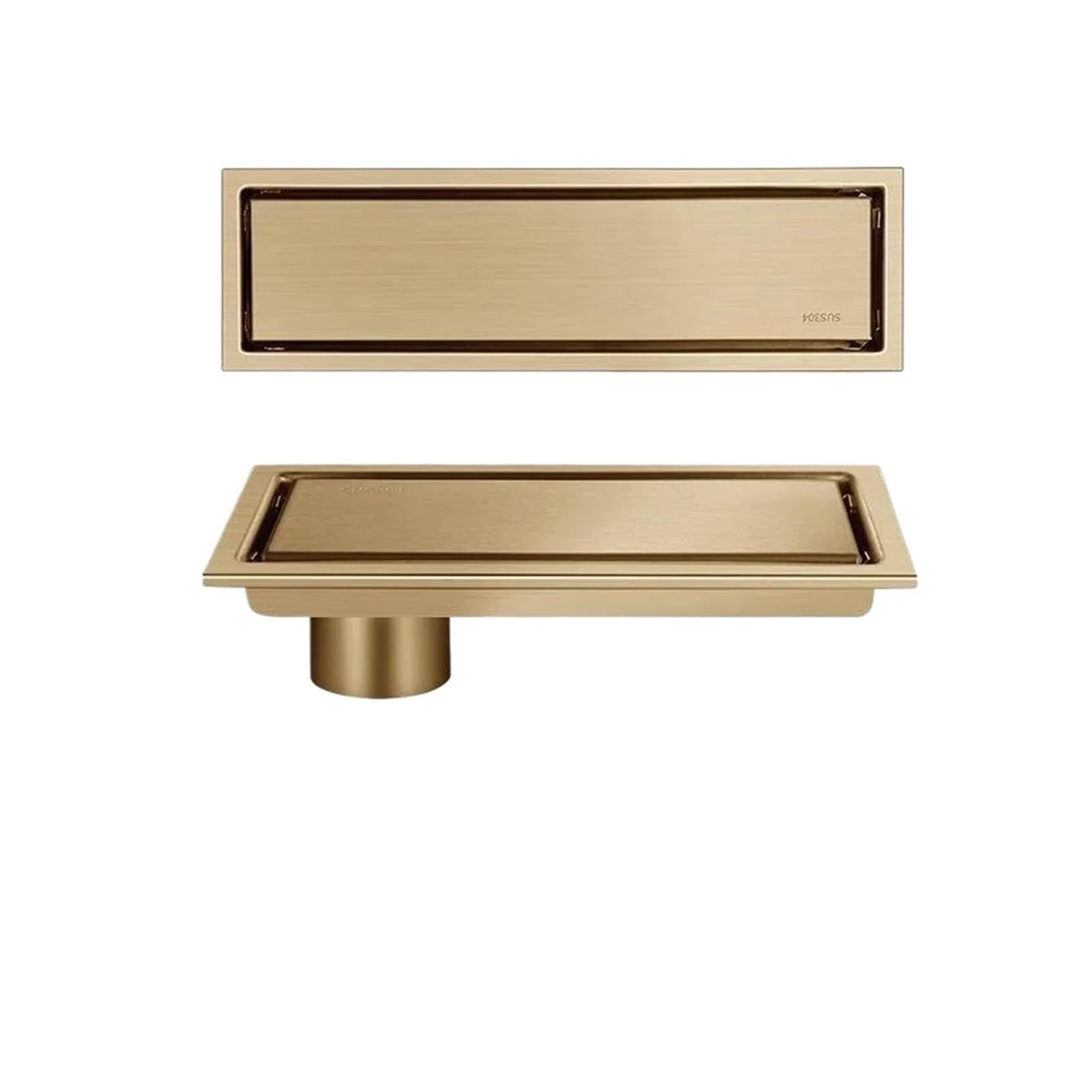 Desagüe de Suelo Invisible de Acero Inoxidable 304 para Ducha - Accesorios de baño Ocultos, Lado d, 10x50cm, antiobstrucción, fácil Limpieza, diseño Moderno para Cuartos húmedos.