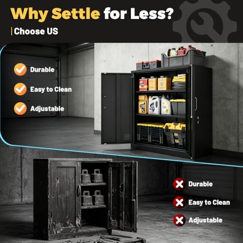 BELALCIN 36" H Metal Storage Cabinet with Lock,2 Doors Storage Cabinet — view 7