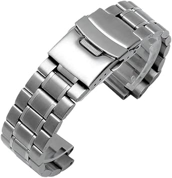 Stainless Steel Watchband Men's Fit for TIMEX T2N720 T2N721 TW2R55500 T2N739 Watch Strap 24 * 16mm Lug End Silver Black Bracelet(Five Pearl Silver)