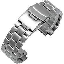 Stainless Steel Watchband Mens Fit for TIMEX T2N720 T2N721 TW2R55500 T2N739 Watch Strap 24 * 16mm Lug End Silver Black BraceletFive Pearl Silver