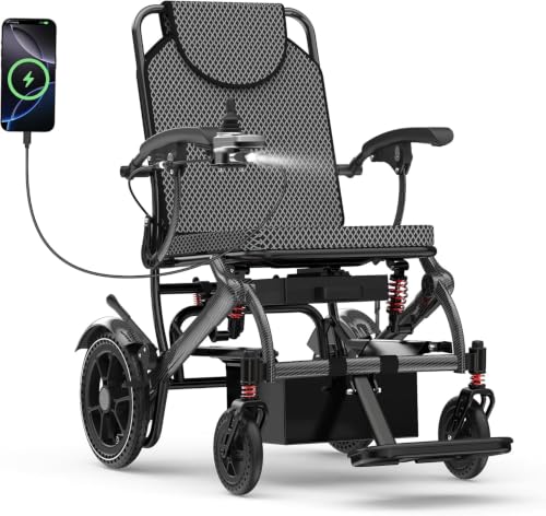 Image of Electric Wheelchair for Seniors, 15MI Range, Carbon