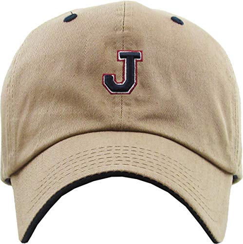 Image of A-Z Name Initial Alphabet Letter Baseball Cap for Teams Great Gift for Family Husband Wife Mom Dad Kids