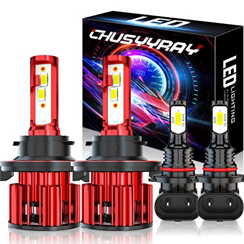 CHUSYYRAY LED Compatible for 2006 2007 2008 2009-2012 Dodge Ram 1500 2500 3500 Headlights LED Bulbs, 9008 H13 LED Headlight Bulbs High Low Beam 9145 LED Fog Light Bulbs Combo, 4-Pack…