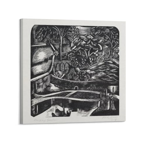 Hanging Garden (1924) by Paul Nash�C���e���A�f�U�C���̃|�X�^�[�A�Ƃ̑����̔��w�A�����̐V�����Ƃ̑��蕨20x20inch(50x50cm) Frame-style