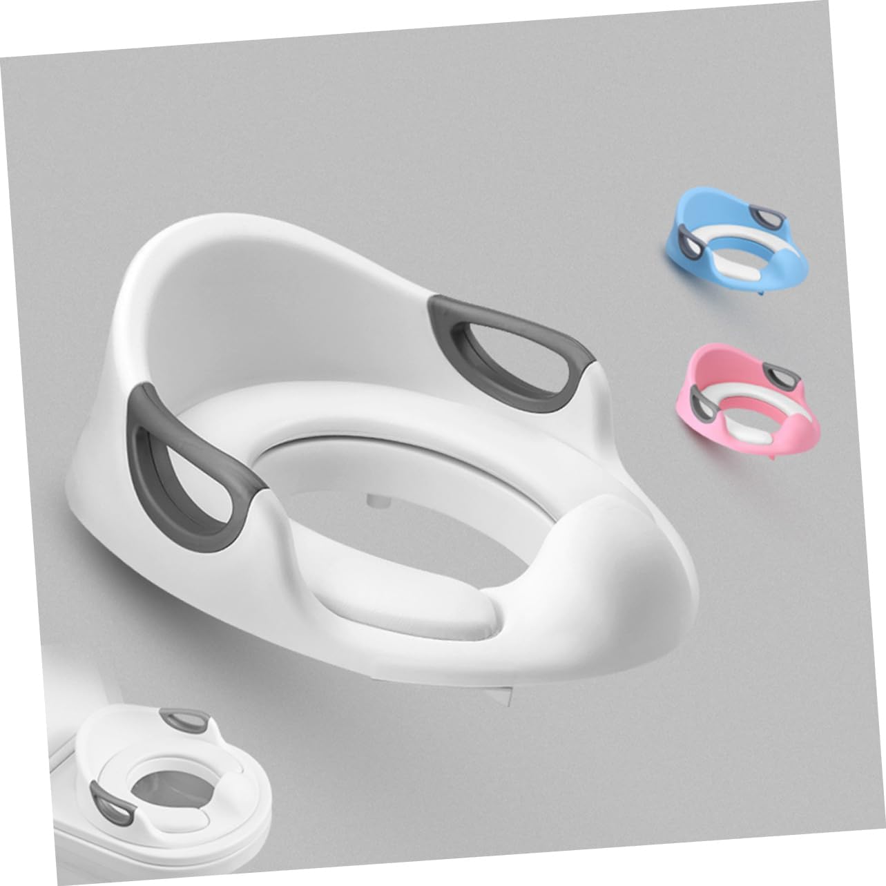 DECHOUS Boy Girl Toilet Trainer Seat Comfortable Potty Training Ring for Ages Durable Pu Material Easy to Clean Safe with High Urine Barrier White