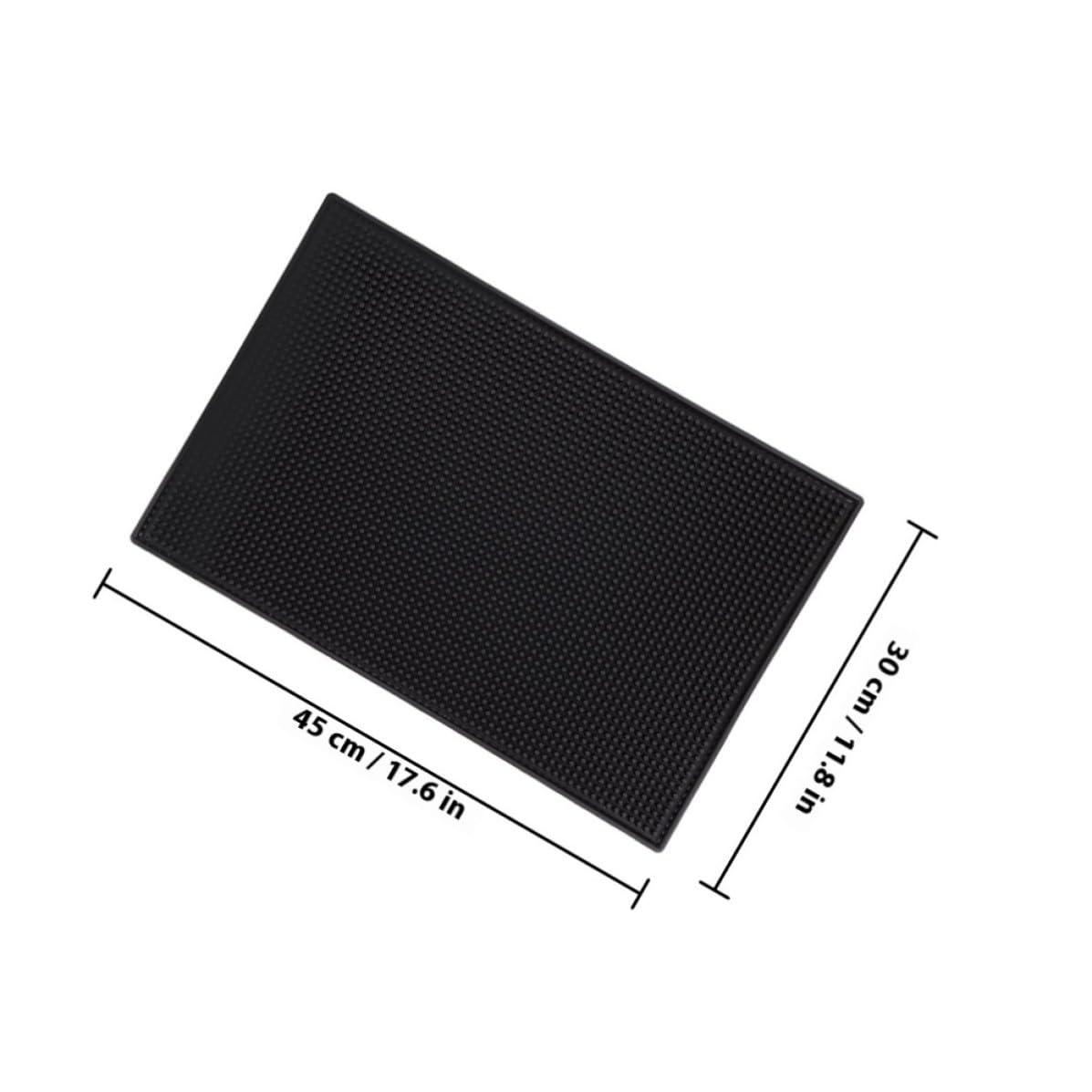 2 Pezzi Tappetino da Bar Antiscivolo in Silicone Nero, e Antiruggine, per Piano di Lavoro e Postazione Caffè, Design Semplice e Raffinato