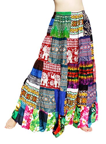 Full Funk Flowing Maxi Skirt Made of Patchwork Mixed Viscose Rayon Artworks3