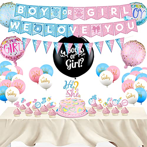 Baby Shower Decorations Set – Gender Reveal Party Supplies Kit Include ...