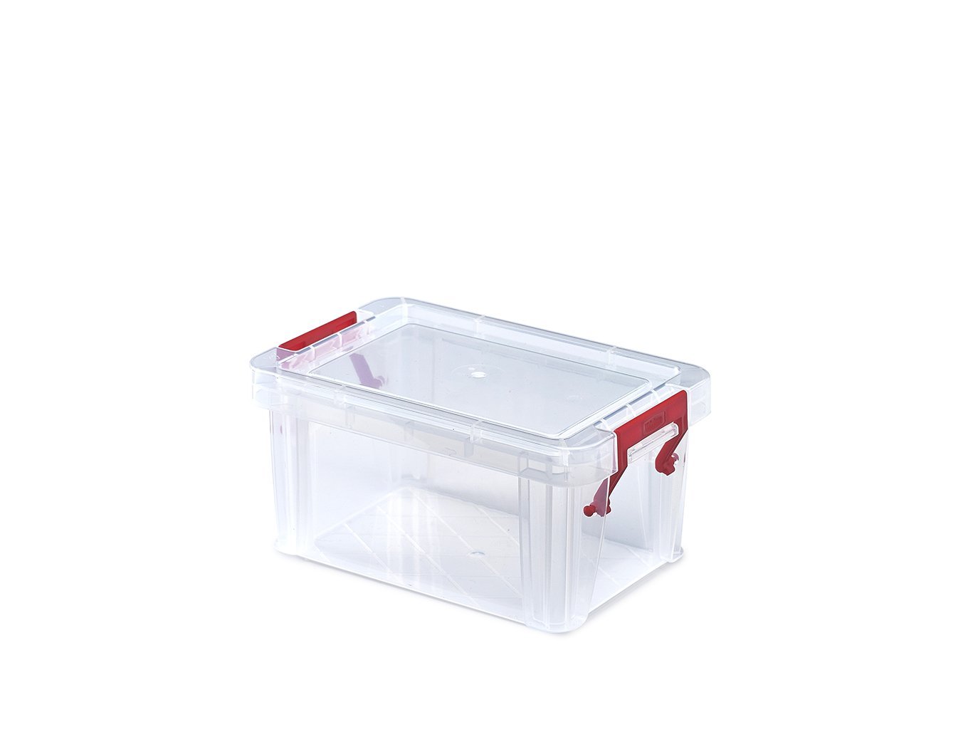 Whitefurze Allstore Container with Silver Clamp, Plastic, Natural, 1 Litre