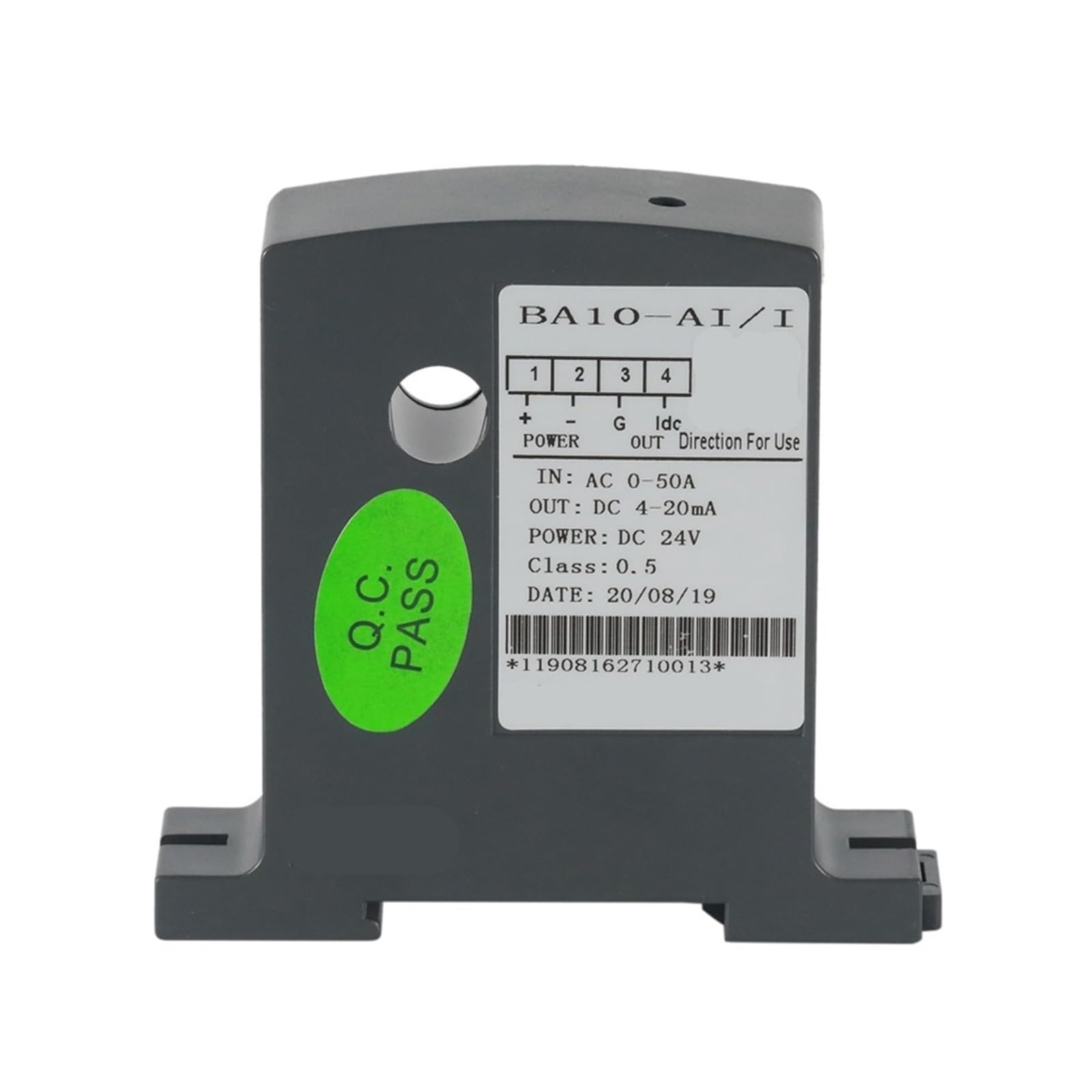 Transformador de corriente CA para evitar sobrecargas con salida analógica de 4-20 mA y 24 V 1