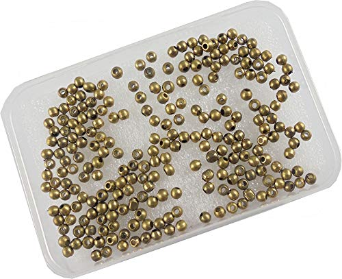 Image of eshoppee 50 gm 4mm Round Antique Gold Color Brass Beads for Jewellery Making kit Art and Crafts Materials for Necklace Bracelet Earring Making Materials DIY kit (Brand Round Beads)