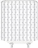 okoikfc Duschvorhang 120 x 200 cm Schwarze Und Weiße Punkte, 3D Duschvorhang Anti-Schimmel Punkte, Shower Curtains Polyester Wasserdicht Duschvorhänge für Badezimmer, Bad Vorhang mit 12 Haken b1364