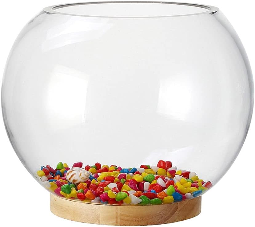 Fish Tank Round Creative Glass Transparent Fish Tank Office Home Desktop Small Fish Tank Ornamental Fish Tank Turtle Tank Night Light Aquarium Tank