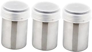 Cabilock 3pcs Spice Shaker Bottles Large Jars Stainless Steel Spice Jars Pepper Salt Dispenser Kitchen Seasoning Pot