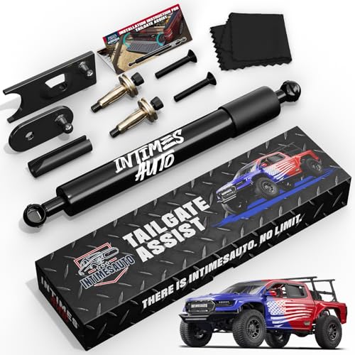 InTimesAuto Truck Tailgate Assist Shock Shock for 2009-2026 Dodge Ram 1500 2500 3500 No-Drill Installation Smooth Drop Rate for Enhanced Safety and Durability in Off-Road Adventures