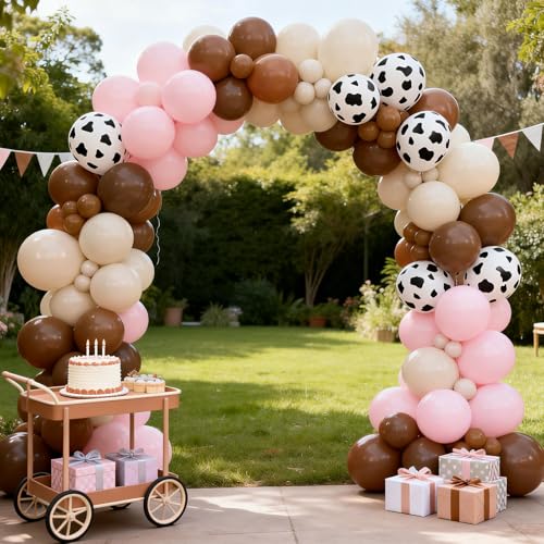 Image of Cowgirl Balloons, 50 Pcs Cow Print for Girls Birthday Baby Shower Party