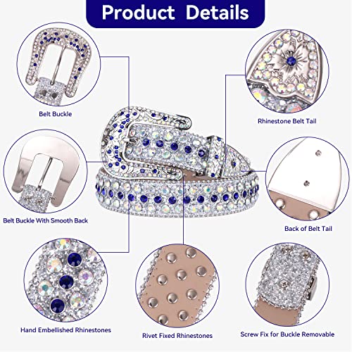 TINIDI Luxury Strap Men Women Rhinestone Belt Western Leather Belts Diamond Sparkle Strap Cowboy Bling Studded Belt2